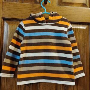 24m Jumping Beans Striped Fleece Pullover Hoodie